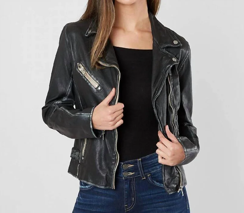 Sofia Leather Jacket In Black Formal Garments For Women