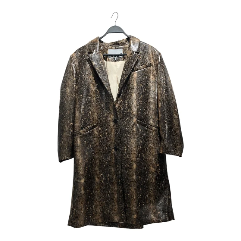 GANNI/Jacket/S/Animal Pattern/Leather/BRW/SNAKEPRINT COAT Formal Outfit For Women