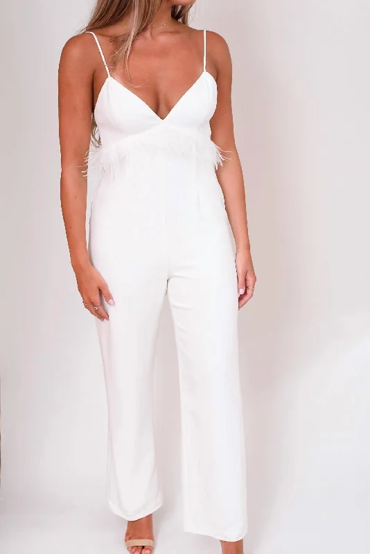 Krysta Jumpsuit In White Chic Women's Garments