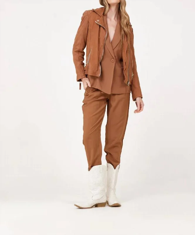 Karyn Leather Jacket In Caramel Women's Outerwear Garments