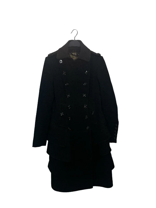 BURBERRY LONDON/Jacket/40/Cotton/BLK/Double Trench Coat Online Boutique Clothing