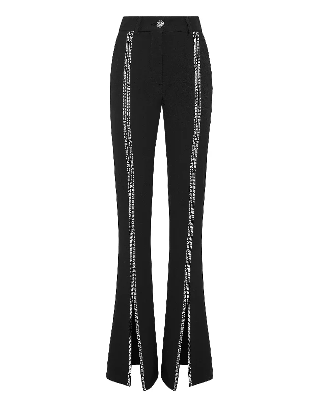 Cady High Waist Trousers Crystal with Crystals Women's Everyday Clothes