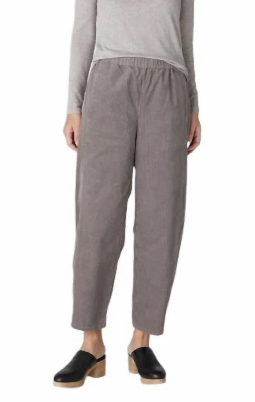 Ankle Length Lantern Pant With Pockets In Taupe Women's Professional Outfit