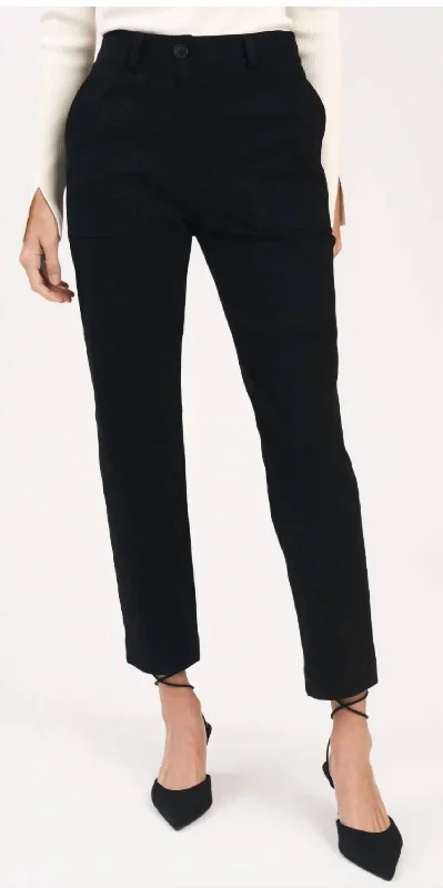 Therese Cropped Pants In Black Women's High-Fashion Attire