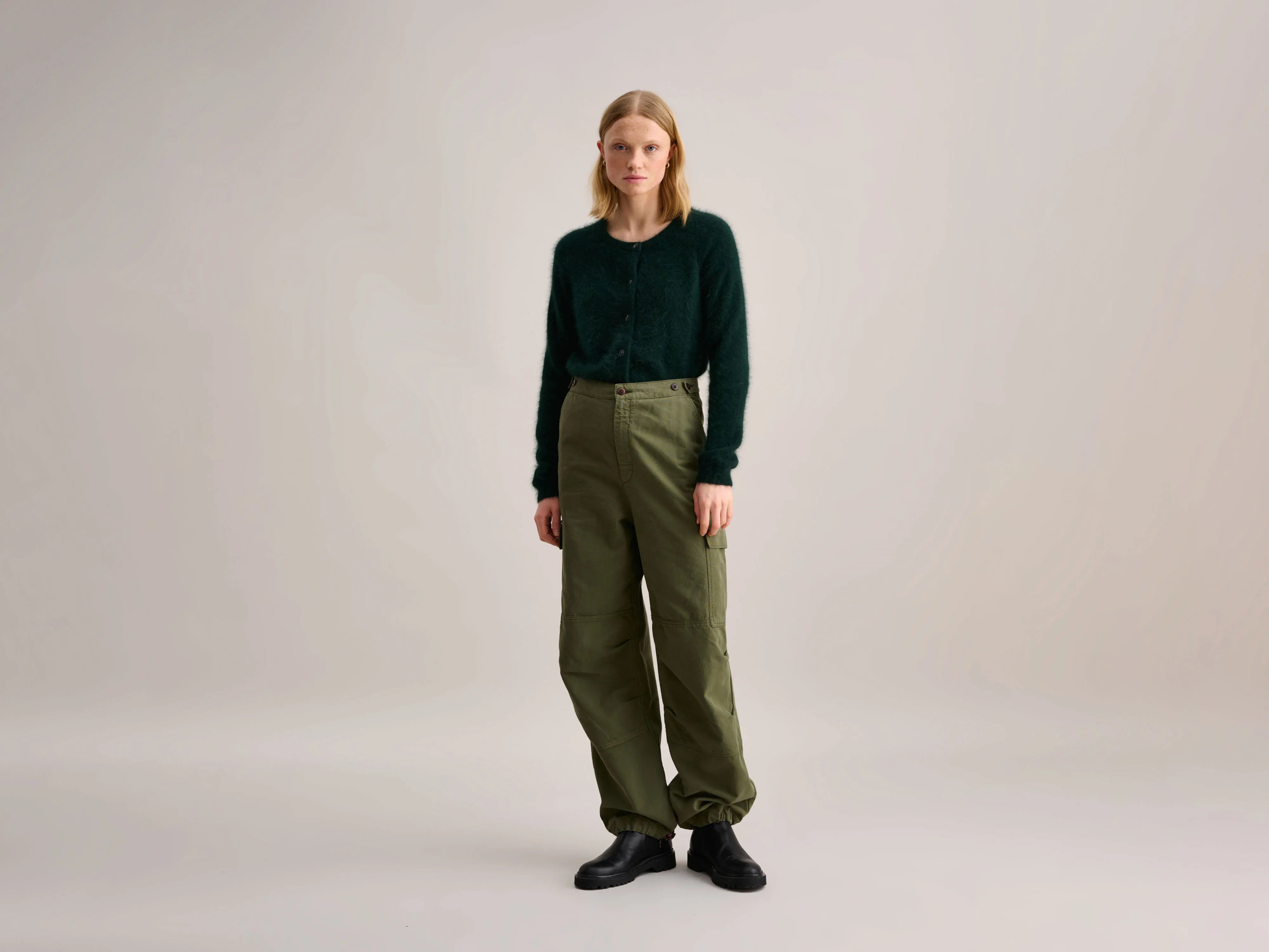 Puerto Trousers (232 / W / ARMY) Women's High-End Clothing