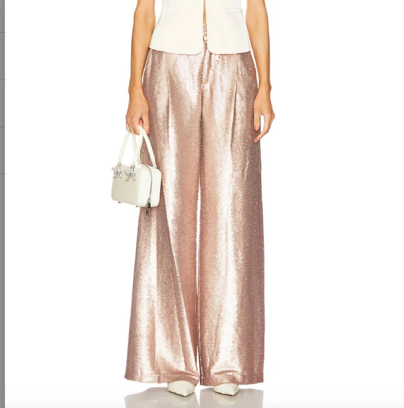 Allanah Sequin Pants In Nude Sequin Stylish Everyday Clothing