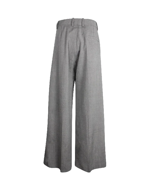 Christian Dior dior Wide Leg Pants in Grey Virgin Wool Formal Outfit For Women