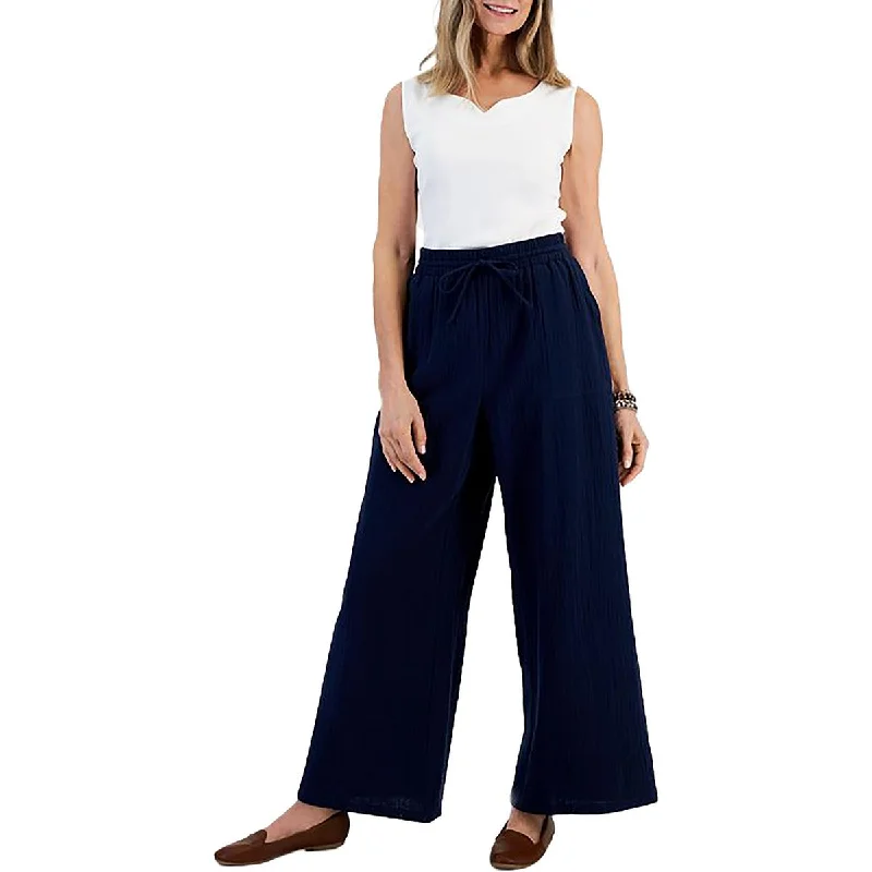 Womens Pocket Gauze Palazzo Pants New Arrival Discount