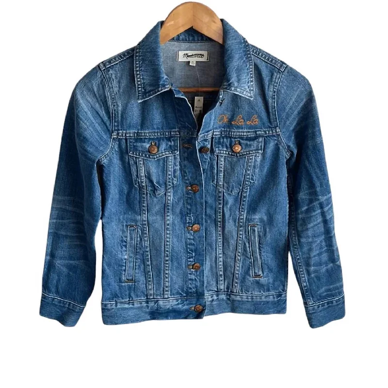 Women's Jean Jacket In Pinter Wash Women's Luxury Garments