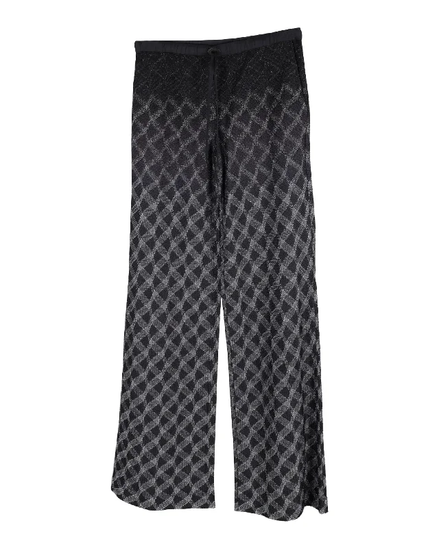 Missoni Patterned Wide-Leg Pants in Black Rayon Feminine Dresses for Women in Bold Prints