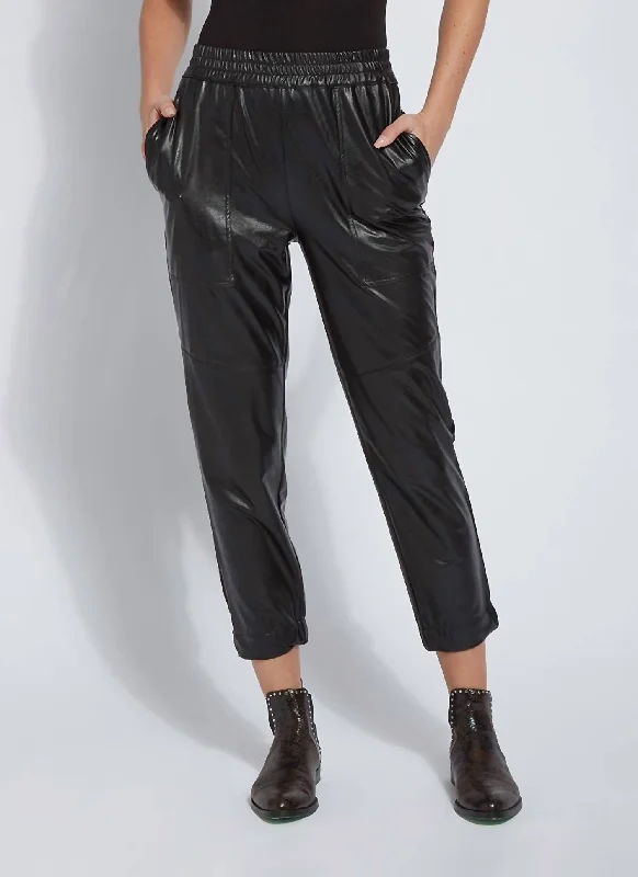 Brisk Leather Jogger In Black Top 10 Women's Online Clothing Stores