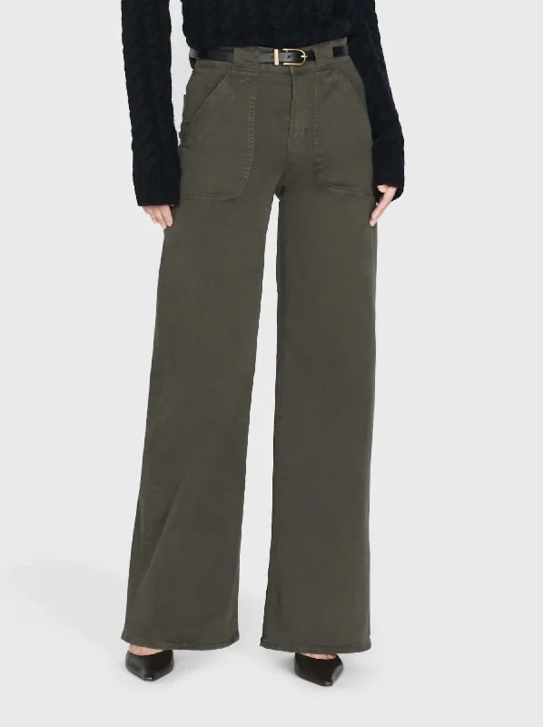 Modern Pocket Pants In Rich Military Women's Attire