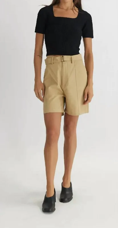 The Bela Shorts In Khaki Luxury Fashion