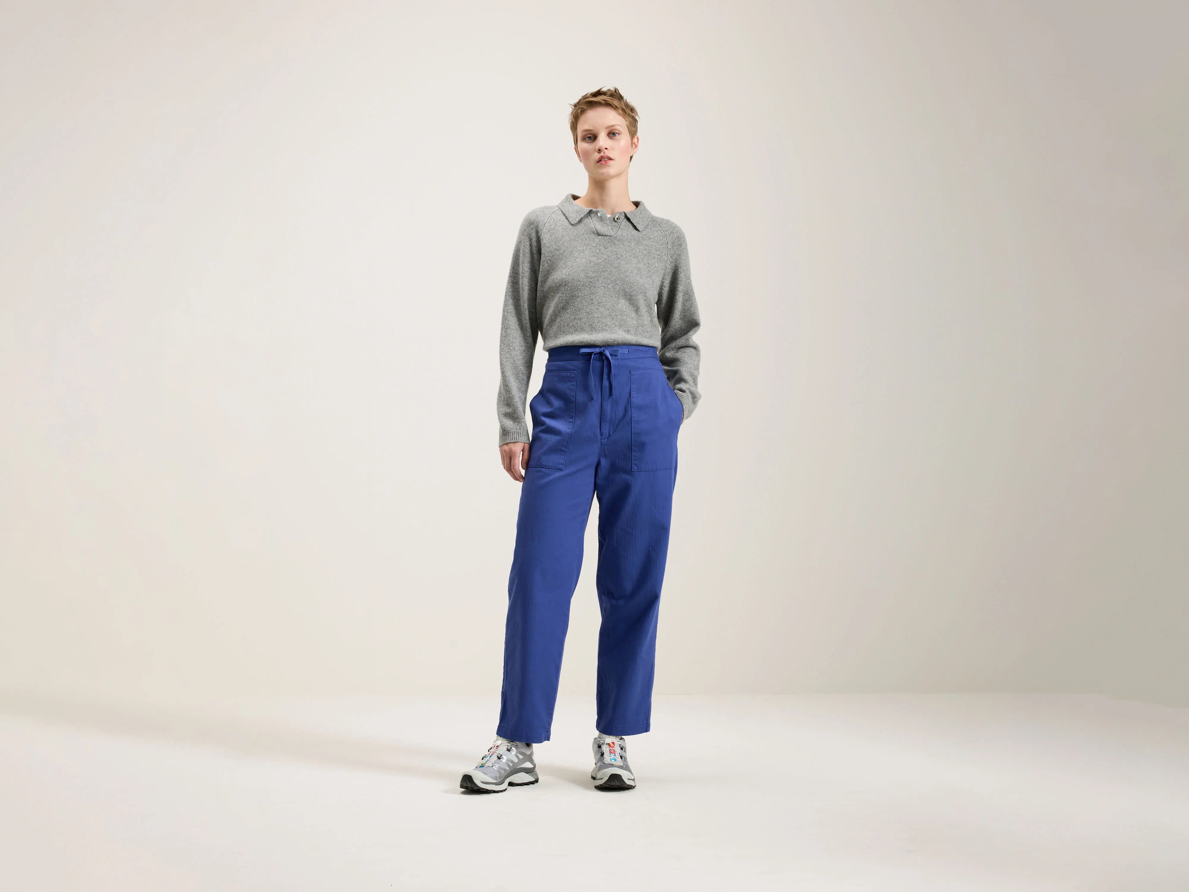 Herringbone Tapered Pants (242 / W / BLUE) Holiday Gift Guide Sale