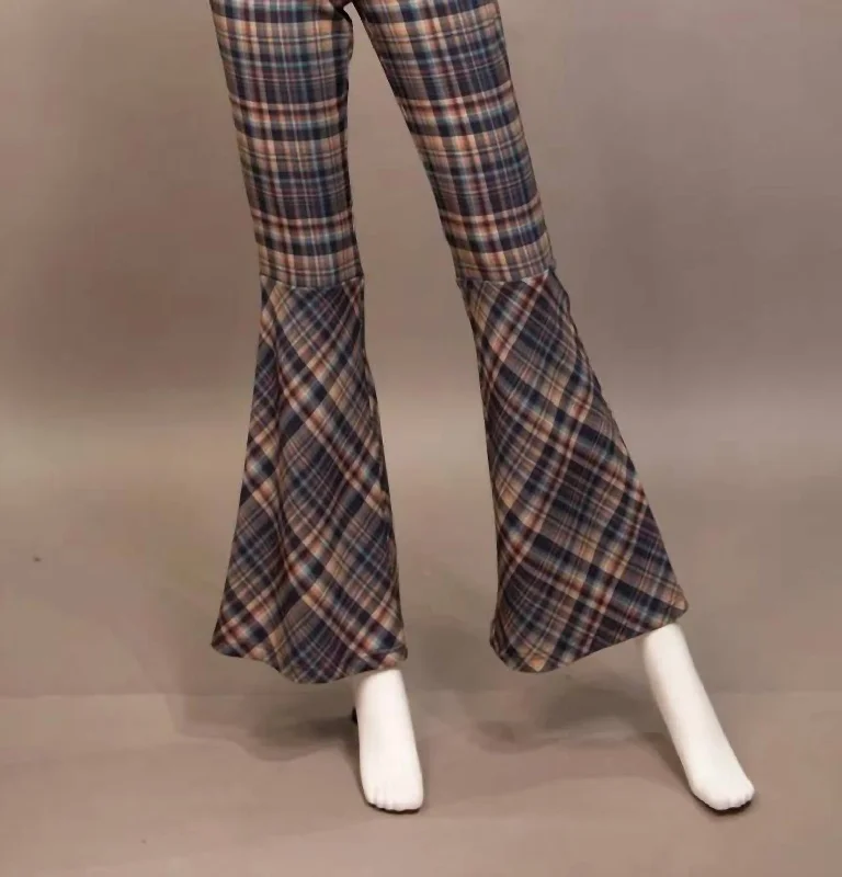 Flare Pant In Checks Women's Clothing Outfit Set