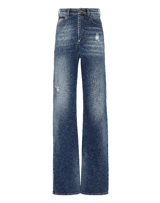 Denim Trousers Palace Fit Affordable Women's Apparel