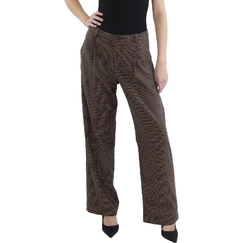 Womens Checkered Trouser Wide Leg Pants Easygoing Women's Style