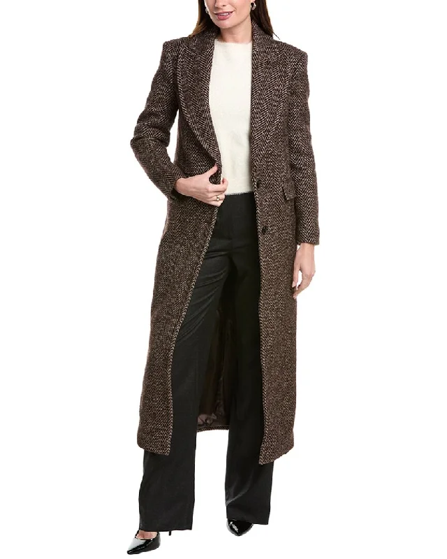 Michael Kors Collection Chesterfield Wool, Silk, & Alpaca-Blend Coat Fashionable Women's Clothing