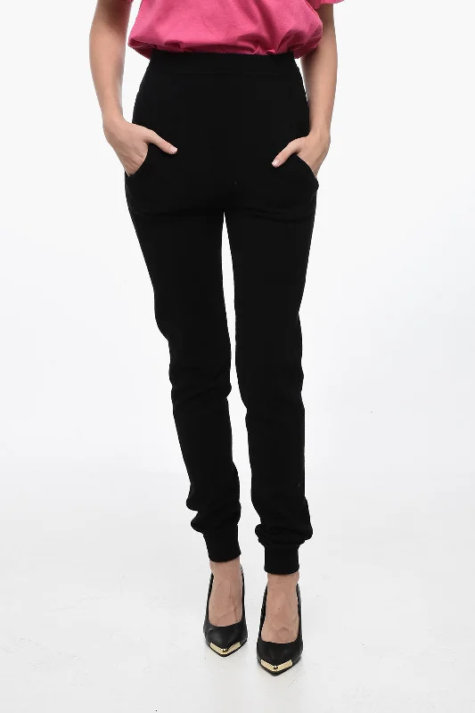 Saint Laurent High Waisted Cashmere Joggers Women's Fashion Clothing