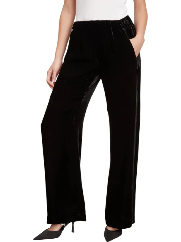 Frida Wide Leg Pants In Black Relaxed Fit Women's Fashion