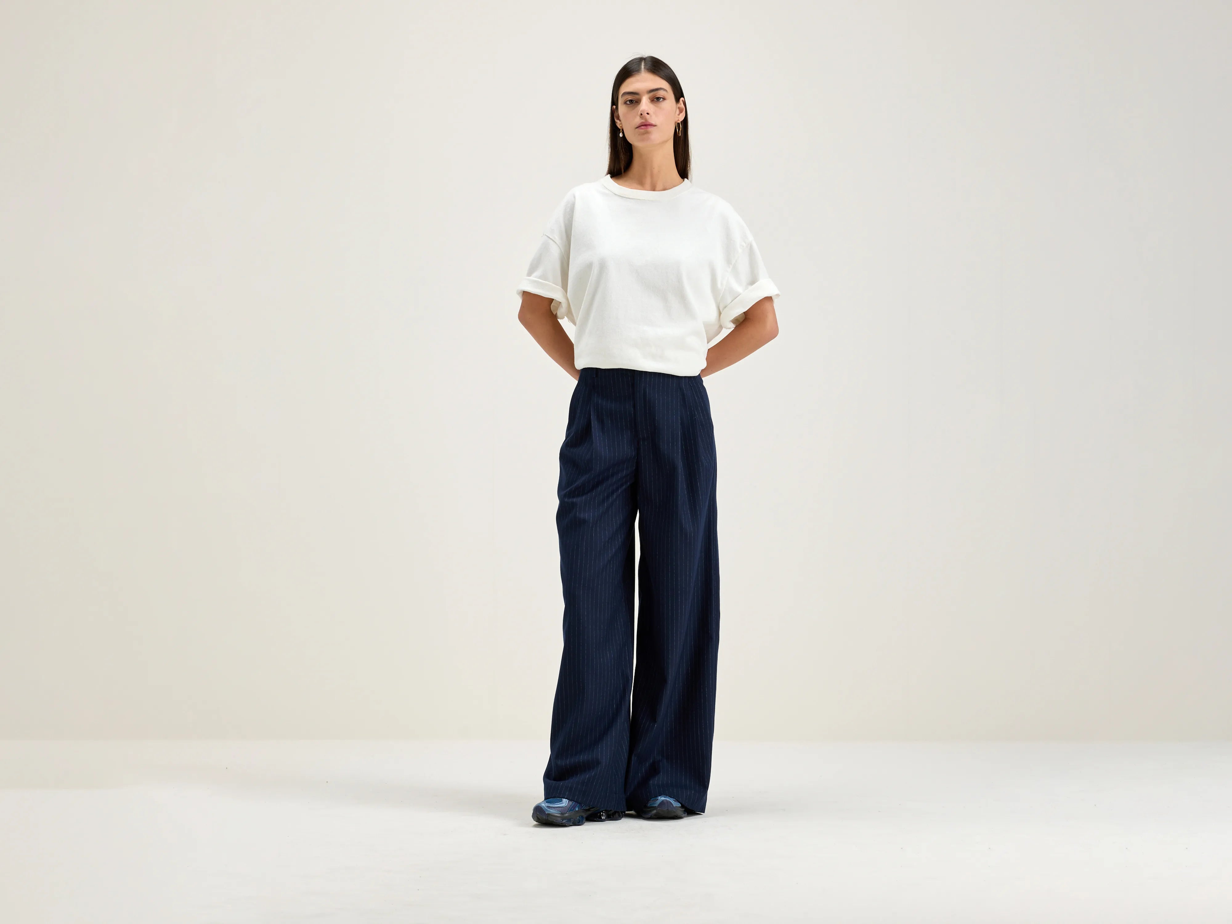 Volkert wide tailored trousers (242 / W / STRIPE A) Holiday Special Offers