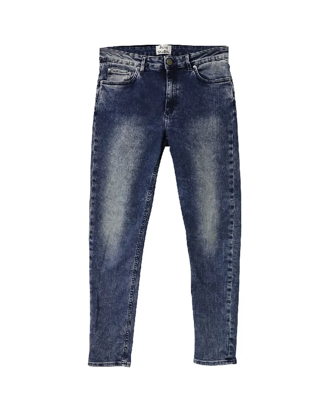 Acne Studios Skin 5 Skinny Jeans in Navy Blue Cotton Denim Exclusive Online Sale