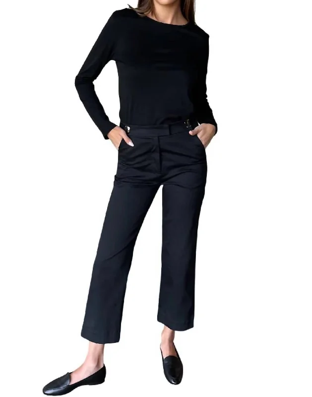 Essential Little Pant In Black Twill Women's Activewear Outfit