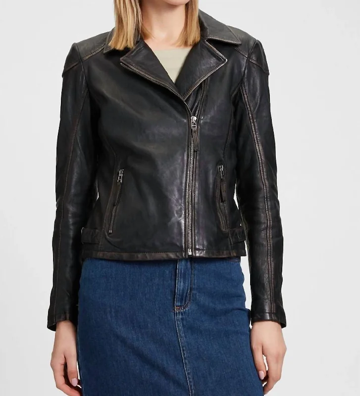 Peggie Leather Jacket In Black Affordable Women's Outfit