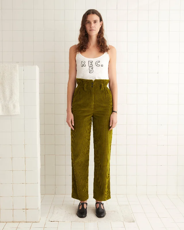 Corduroy Shakey Trousers - Olive Women's Work Apparel