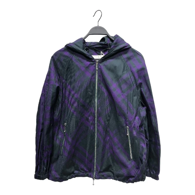 BURBERRY/Jacket/S/Plaid/PPL/PURPLE & BLACK PLAID Women's Clothing Sale Online