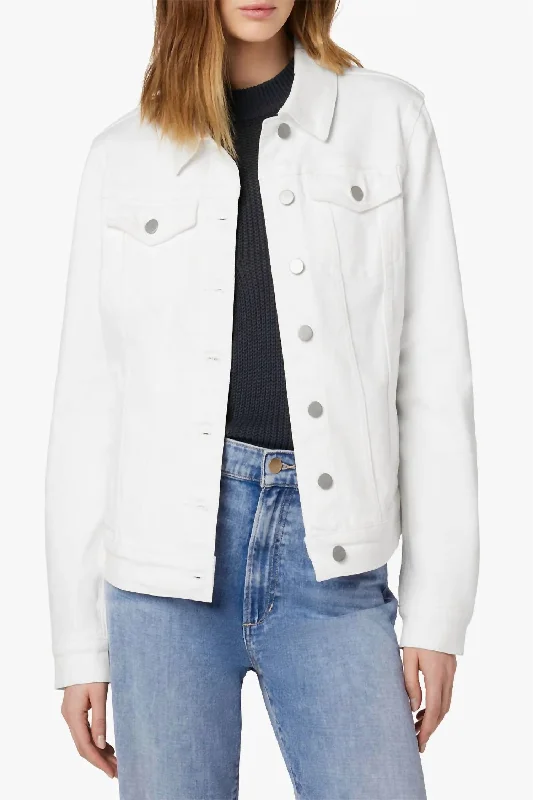 Relaxed Denim Jacket In White Flash Sales Today