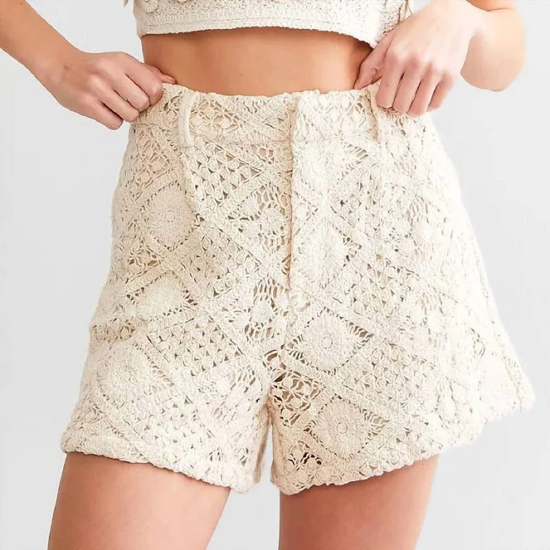 Boho Kisses Shorts In Natural Women's Evening Wear for Special Occasions