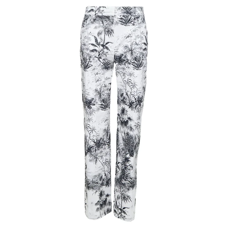 Adam Lippes cotton blend floral print straight pants Trendy Women's Dresses Online