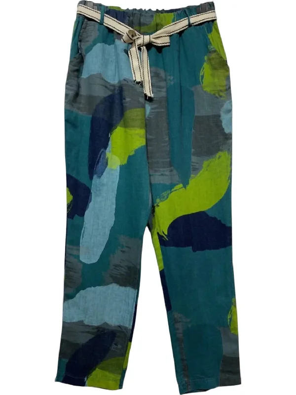 Outside The Lines Pants In Teal Comfortable Lounge Clothing