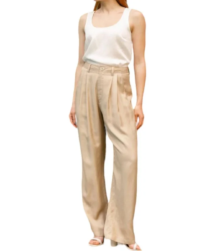 Stride Wide Leg Pants In Tan Women's Work Outfit For The Office