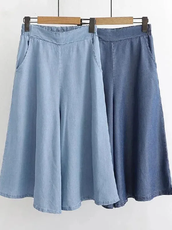 Denim Jeans Wide Leg Pants Women's Resort Apparel