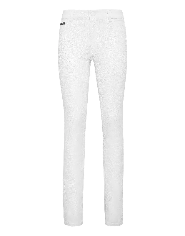 Denim Jeggings Hexagon Women's Fashion Clothes