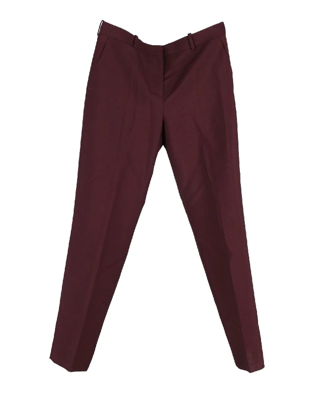 Givenchy Straight Cut Trousers in Burgundy Mohair Bold and Elegant Women's Fashion