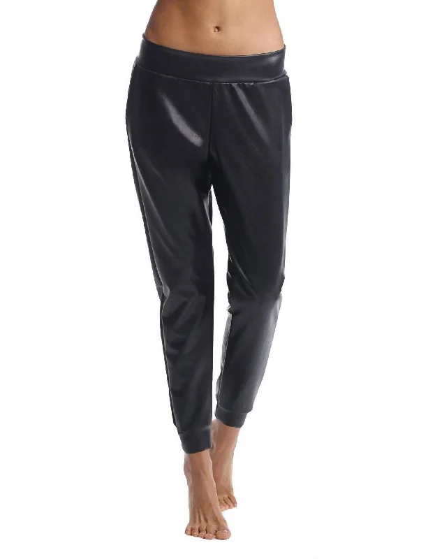 Faux Leather Jogger In Black Online Clothing Stores