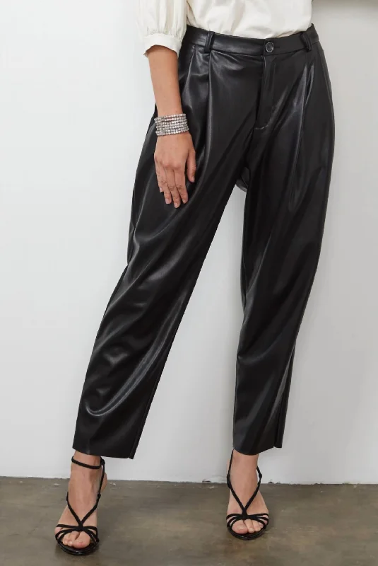 Simone Vegan Leather Pant In Black Charming Women's Outfit For Special Occasions