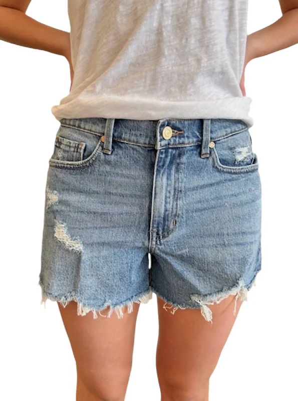 Denim Shorts In Blue Women's Clothing Boutique