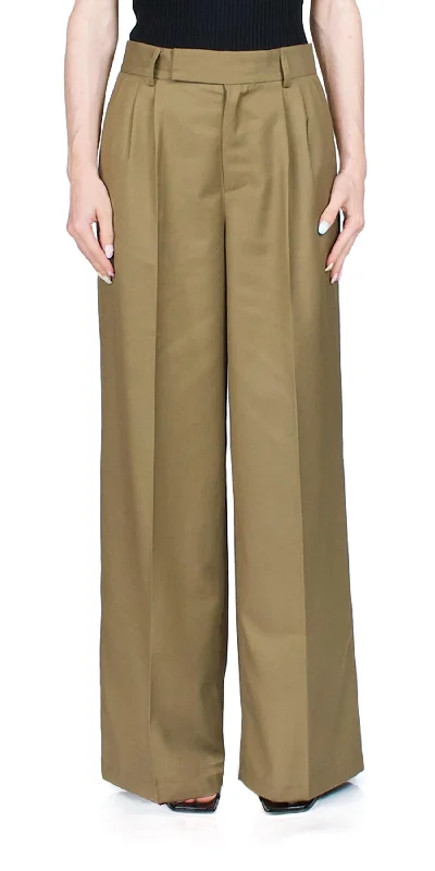 Resolute Tailored Trousers In Olive Branch Cheap Women's Clothing Online