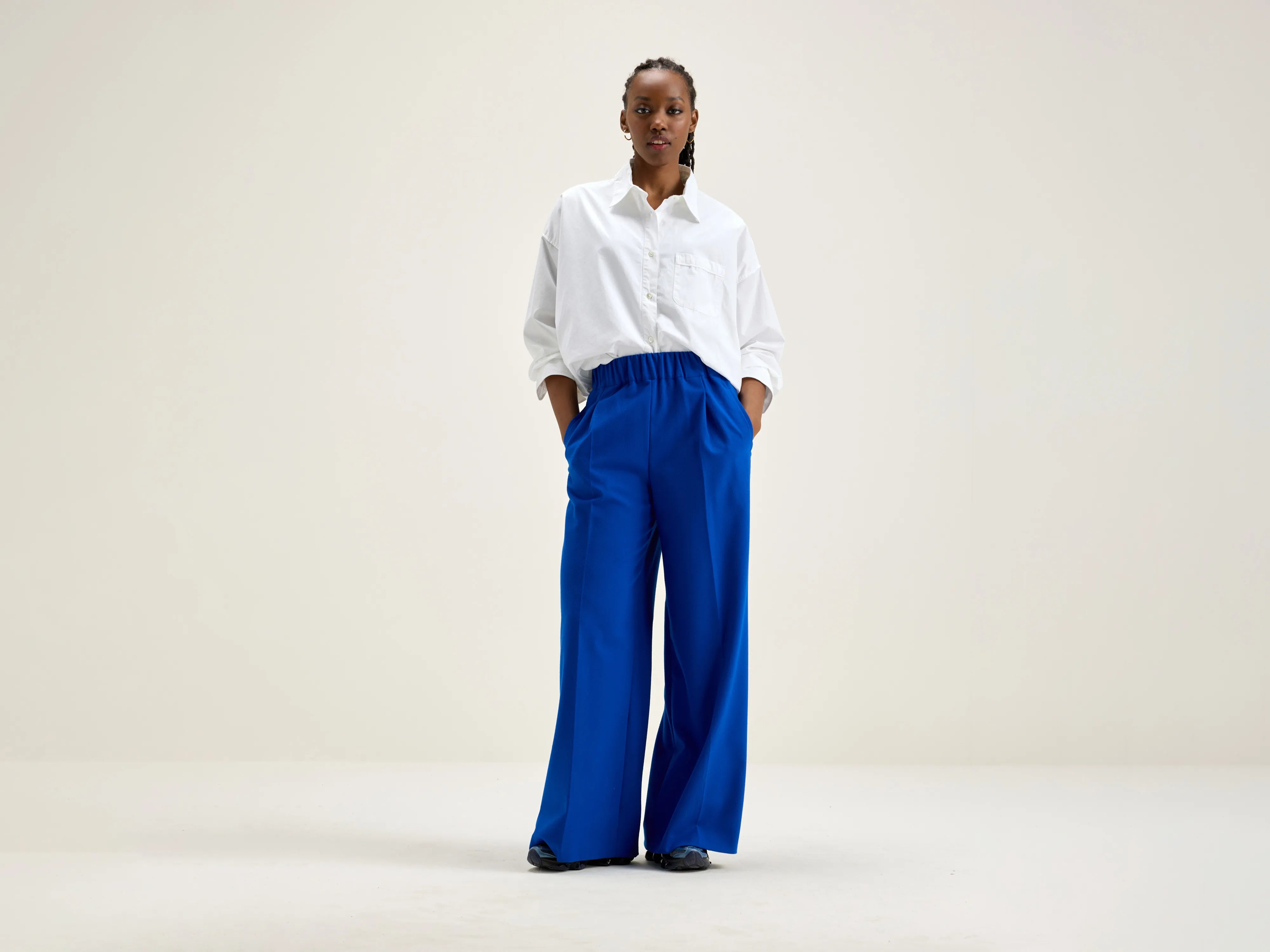 Vespa wide trousers (242 / W / LAZULI) Fashionable Women's Clothing