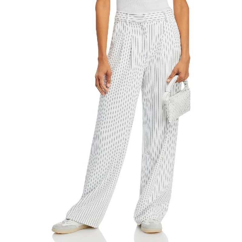 Womens Pinstripe Pockets Wide Leg Pants Unique Women's Fashion Pieces