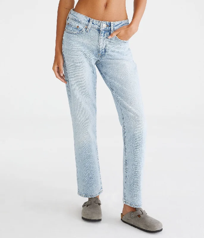 Aeropostale Mid-Rise Straight Ankle Jean Women's Clothing Sale