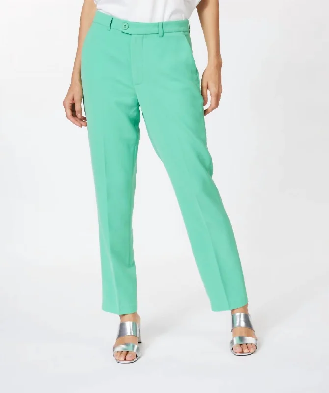 City Stretch Chino Pants In Jade Green Stylish Loungewear for Women