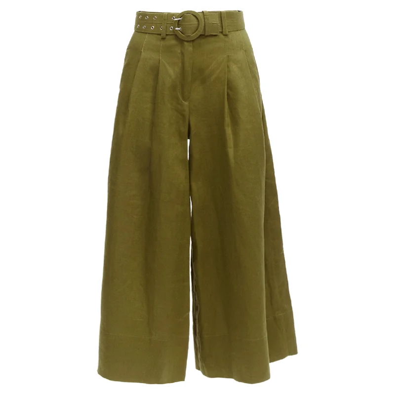 Nicholas military linen high waisted belted wide leg pants Affordable Women's Clothing