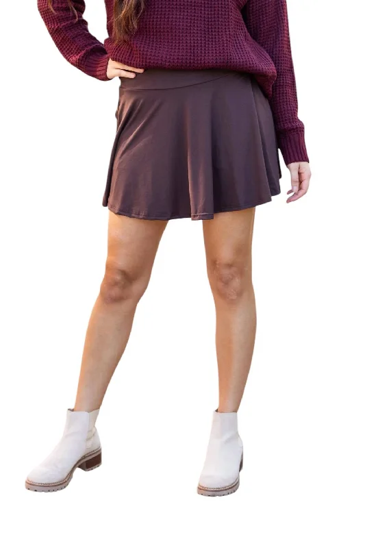 Britt Skort With Pocket In Brown Women's Casual Clothing For Lounging