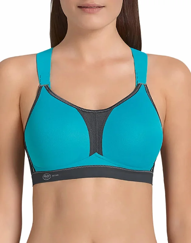 Air Control Deltapad Maximum Support Sports Bra In Peacock/anthracite Women's Outerwear for All Weather Conditions